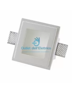 Quadratischer Einbaustrahler aus Gips mit GU10-Glas